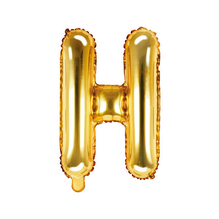 Folie Ballon Letter H Goud Leeg 35cm