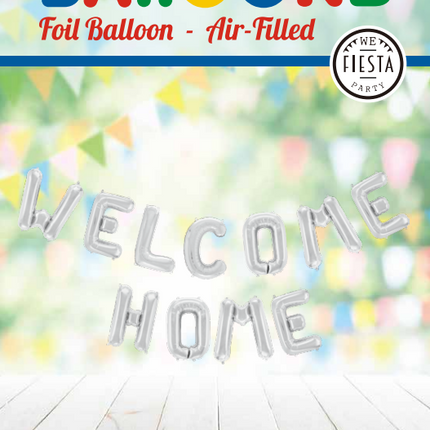 Letterballon Set Welcome Home Zilver