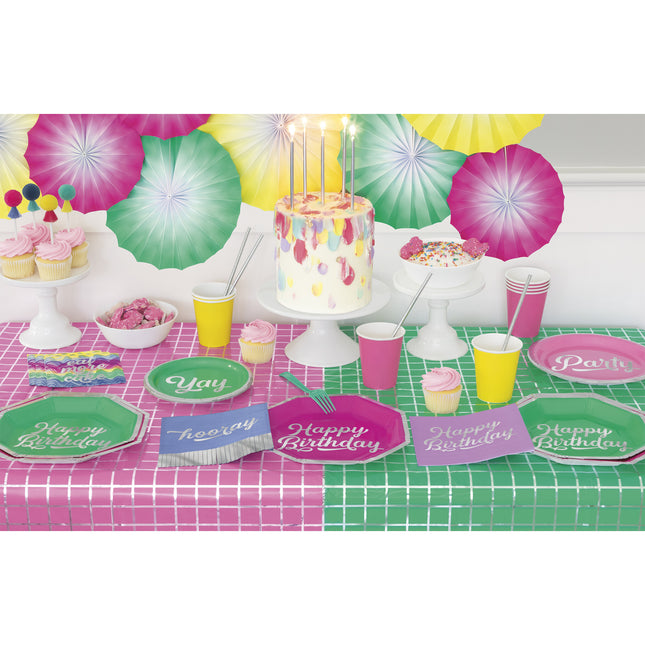 Gekleurde Cupcake Toppers Pom Pom & Kwastjes 8st