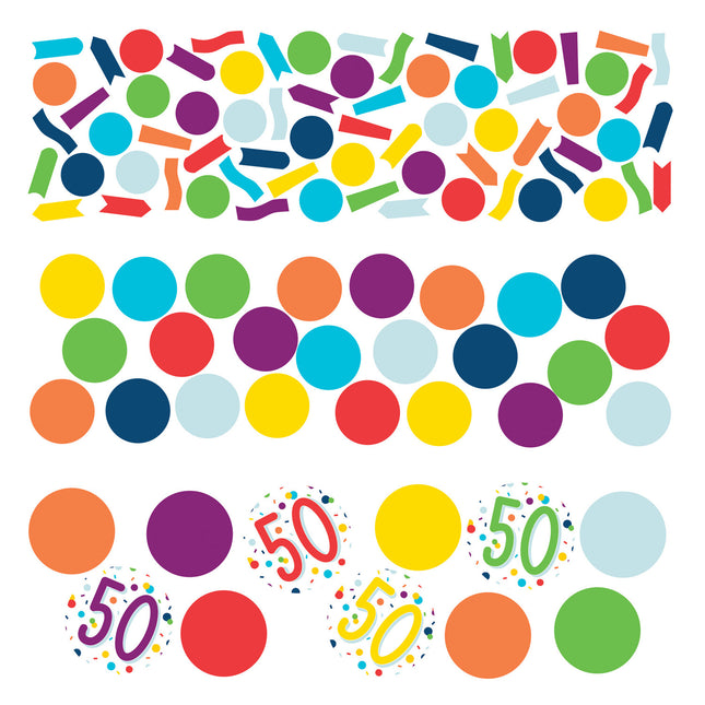 Tafelconfetti 50 Jaar Gekleurd 34g