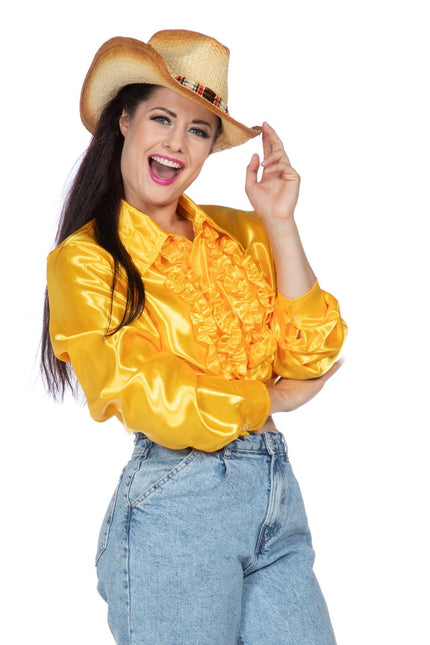 Disco Blouse Ruches Geel