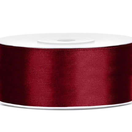 Satijn Lint Bordeaux Rood 25mm 25m