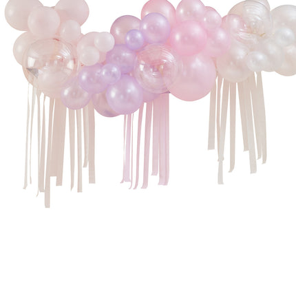 Roze Ballonnenboog Pastel Doorzichtig DIY Set