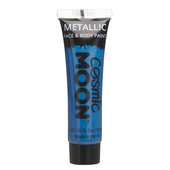 Cosmic Moon Metallic Face Paint Blue 12ml