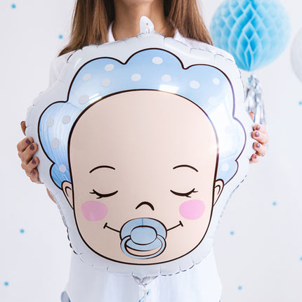 Helium Ballon Hoofd Baby Jongen Leeg 45cm