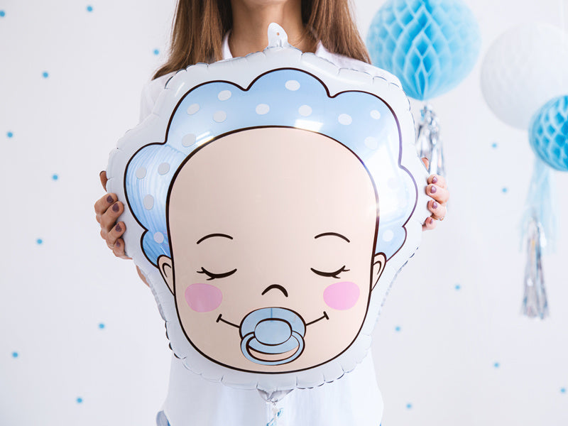 Helium Ballon Hoofd Baby Jongen Leeg 45cm