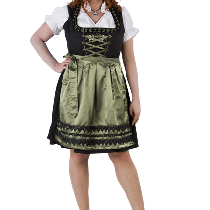 Zwart Groene Dirndl Jurk Oktoberfest Dames