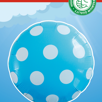 Helium Ballon Stippen Lichtblauw 45cm leeg