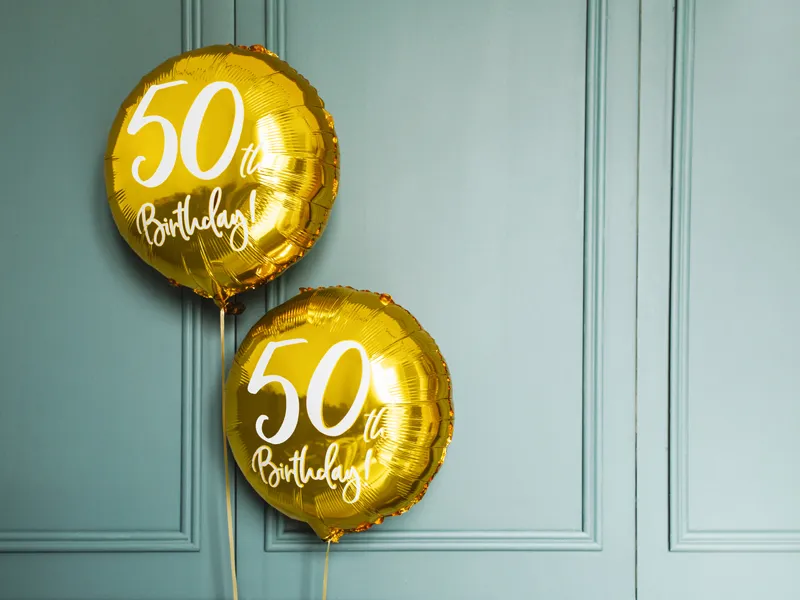 Helium Ballon 50Th Birthday Goud Leeg 45cm