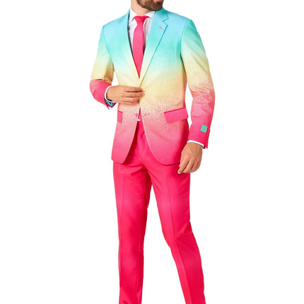 Regenboog Fuchsia Blauw Pak Heren OppoSuits