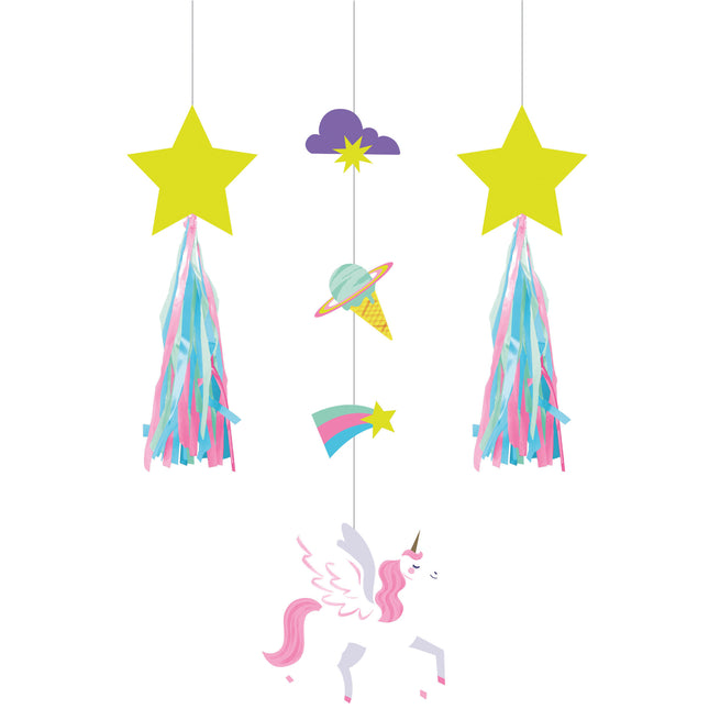 Unicorn Hangdecoratie 69cm 3 delig