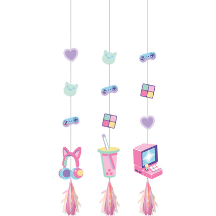 Gaming Party Hangdecoratie 91cm 3st