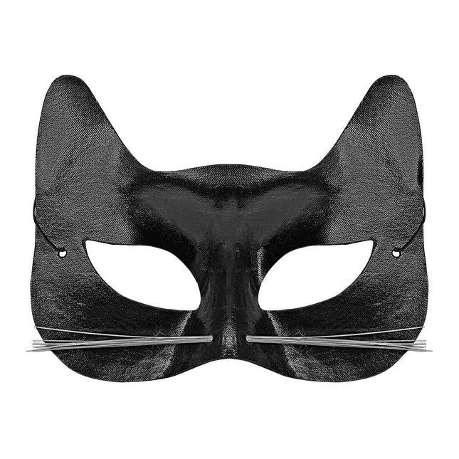 Kat Oogmasker Zwart Met Snorharen