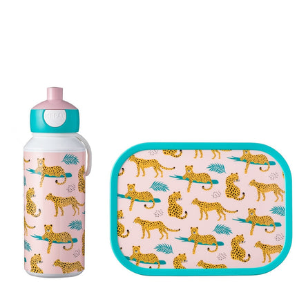 Lunchset Campus Drinkfles+Lunchbox Leopard