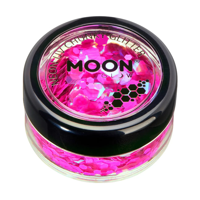 Moon Glow Neon UV Chunky Glitter Magenta 3g