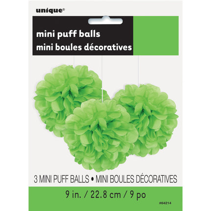 Pompon Lime Groen 20cm 3st