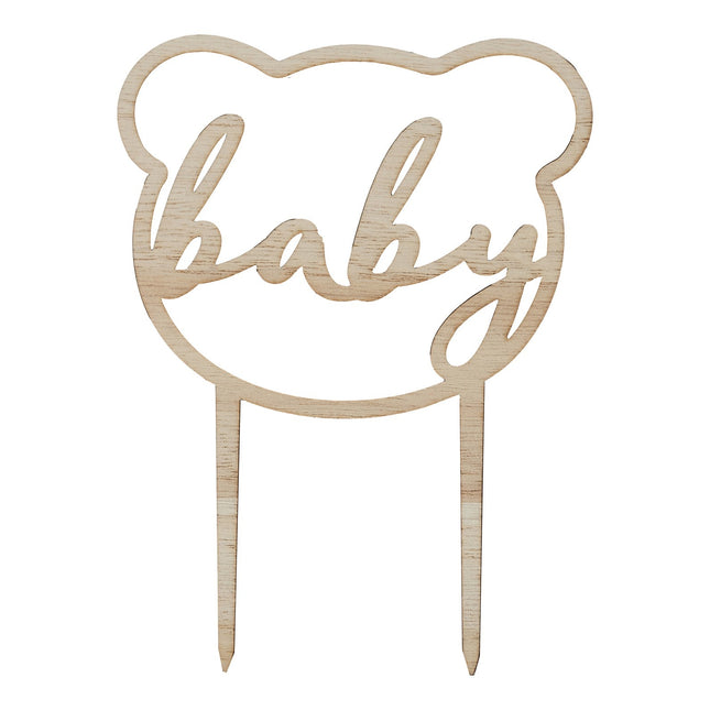 Taarttopper Baby Hout 16cm