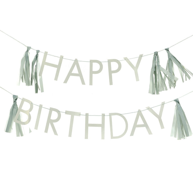 Groene Happy Birthday Slinger Tassels