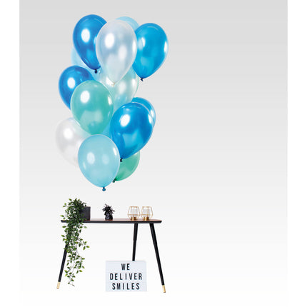 Azure Blauwe Ballonnen Chroom 33cm 15st