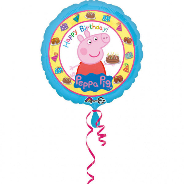 Peppa Pig Helium Ballon Happy Birthday 43cm leeg