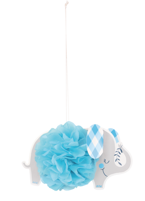 Baby Olifant Hangdecoratie Blauw 23cm 3st