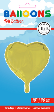 Helium Ballon Hart Geel 46cm leeg