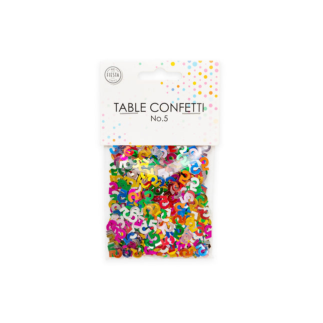 Tafelconfetti 5 Jaar Gekleurd