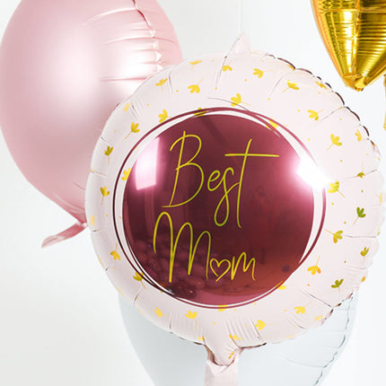 Helium Ballon Best Mum Roze Leeg 45cm