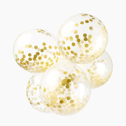 Confetti Ballonnen Goud 30cm 6st