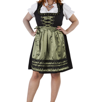 Zwart Groene Dirndl Jurk Oktoberfest Dames