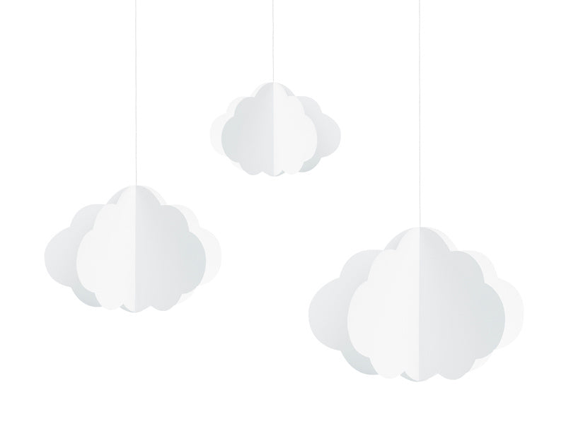 Hangdecoratie Wolken Wit 3st