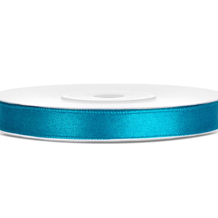 Satijn Lint Turquoise 6mm 25m