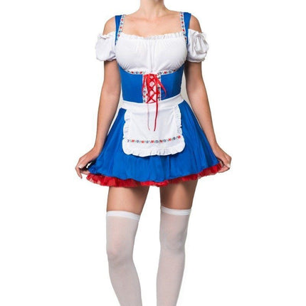 Dirndl Jurk Oktoberfest Blauw Rood