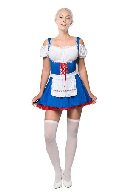 Dirndl Jurk Oktoberfest Blauw Rood