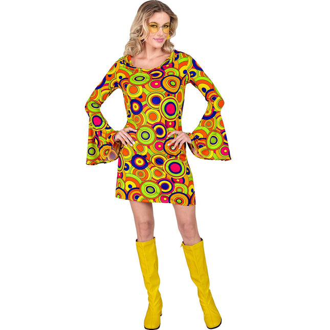 Disco 70S Jurk Gekleurd Dames