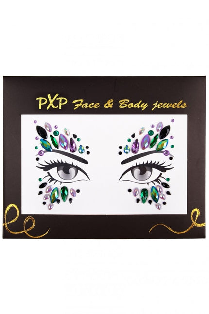 PXP Gezicht Sticker Face Jewels Peacock