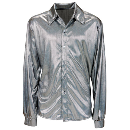 Disco 70S Shirt Zilver Heren