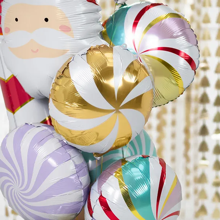 Helium Ballon Candy Goud Wit Leeg 35cm