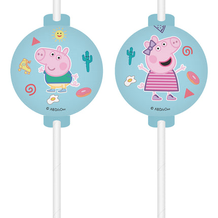 Peppa Pig Papieren Rietjes 4st