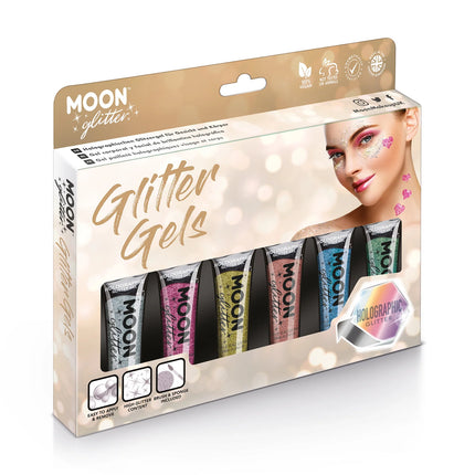 Moon Glitter Holographic Fine Glitter Gel Rose Gold 12ml