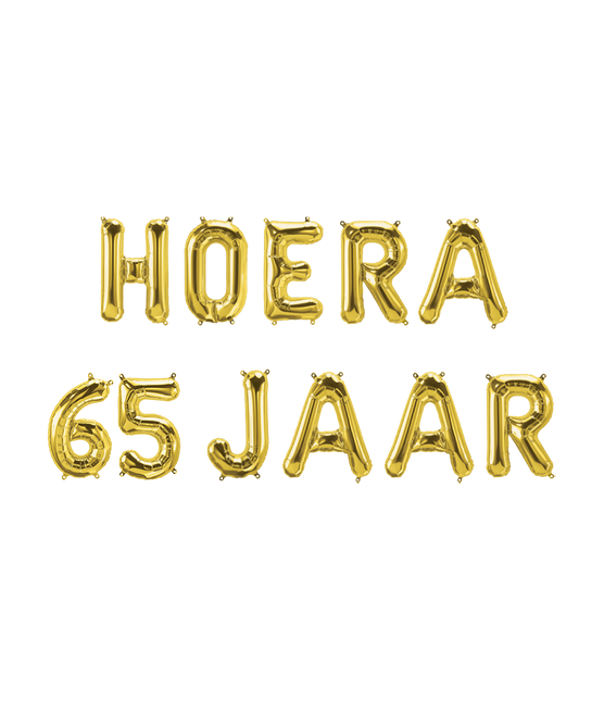 Gouden Ballonnen Set 65 Jaar Hoera 1,9m