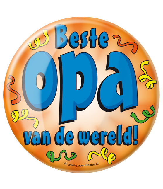 Button Beste Opa van de Wereld 10,2cm