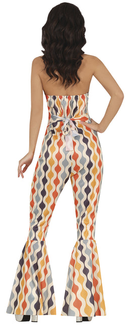 Disco 70S Jumpsuit Gekleurd Dames