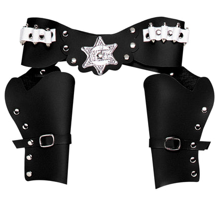 Zwarte Holster Cowboy Dubbel