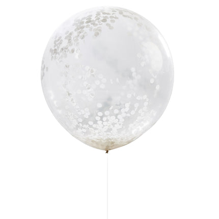 Witte Confetti Ballonnen 90cm 3st