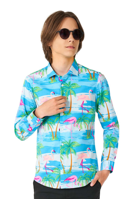 Hawaii Flamingo Teen Overhemd Jongen Tiener OppoSuits