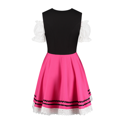 Oktoberfest Dirndl Jurk Oktoberfest Zwart Roze Dames 2 Delig