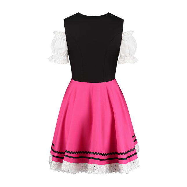 Oktoberfest Dirndl Jurk Oktoberfest Zwart Roze Dames 2 Delig