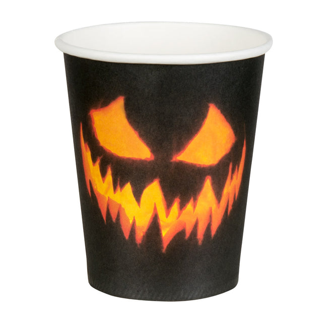 Halloween Bekers Pompoen Papier 210ml 10st