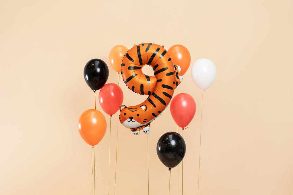 Helium Ballon 9 Jaar Tijger Leeg 76cm